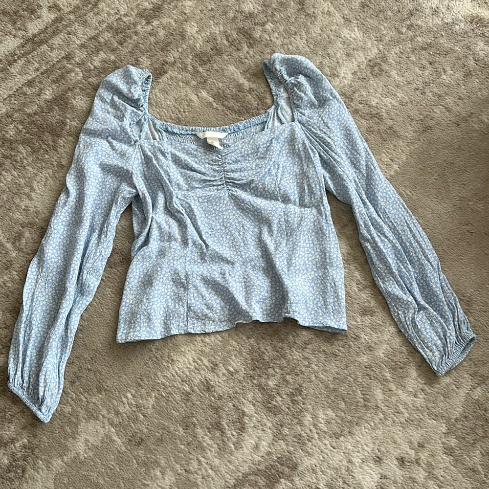 H&M Blue Floral Blouse